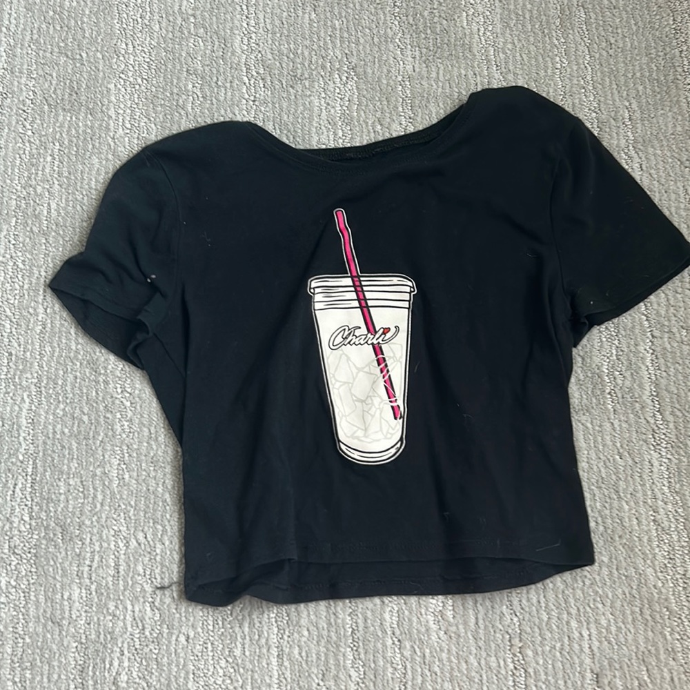 Charli Damelio merch, kids black crop top